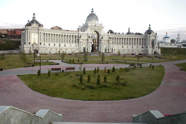 Palace square in Kazan, view on Agriculturers palace
